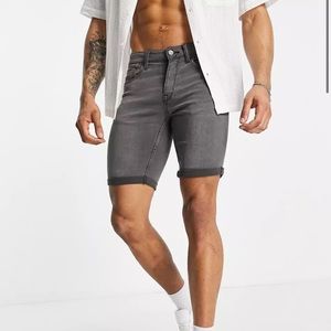 ♠️1822 Mens Grey Distressed Denim Shorts